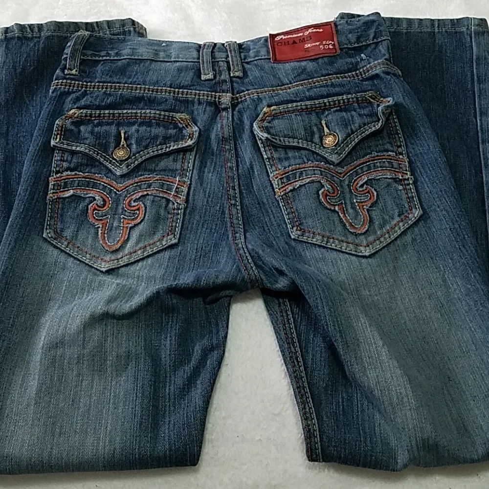 Chams Premium Boys Skinny Slim 506 Blue Jeans (14)
